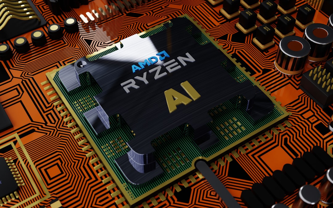 Ilustrasi: A close up of a cpu chip on top of a printed circuit board